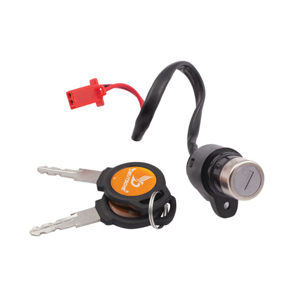Deutsche Ignition Lock for E-Rickshaw (2 Pin Female Coupler)(Wire Length 265 MM)